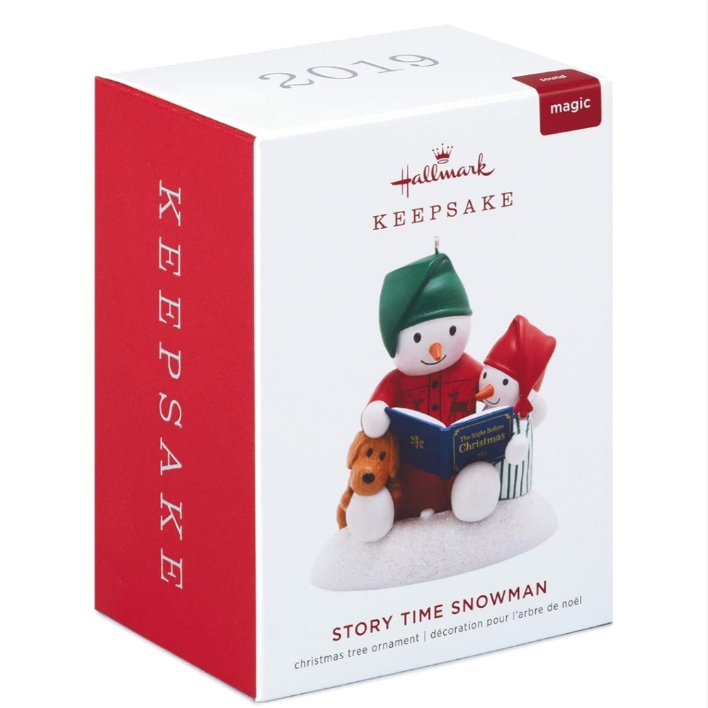 * Hallmark Keepsake 2019 Musical Story Time Snowman Christmas Ornament Like New